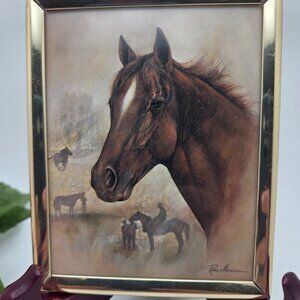 Vintage Small Ruane Manning Framed Print Horse 5x4